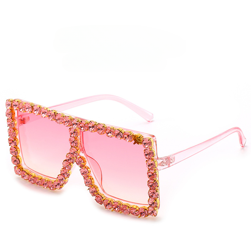 Wholesale PC Diamond Large Square Frame Sunglasses